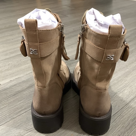 Sam Edelman Junip Lug Sole Combat Taupe Suede Boots size 7 - Picture 3 of 12